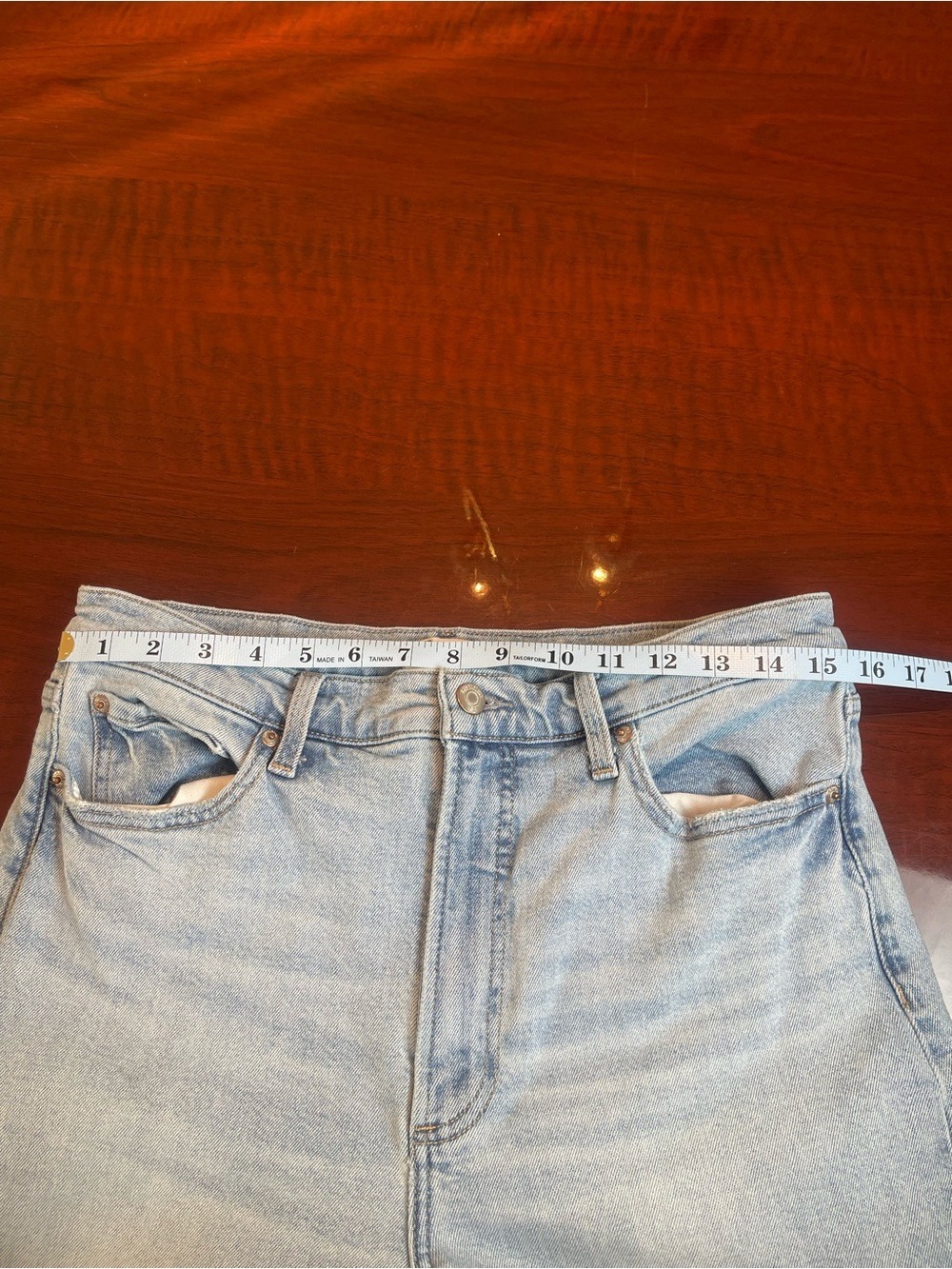 Pistola Lana High Rise Distressed Ultra-Wide-Leg Cuffed Jeans Light wash Sz 32 - Picture 10 of 16